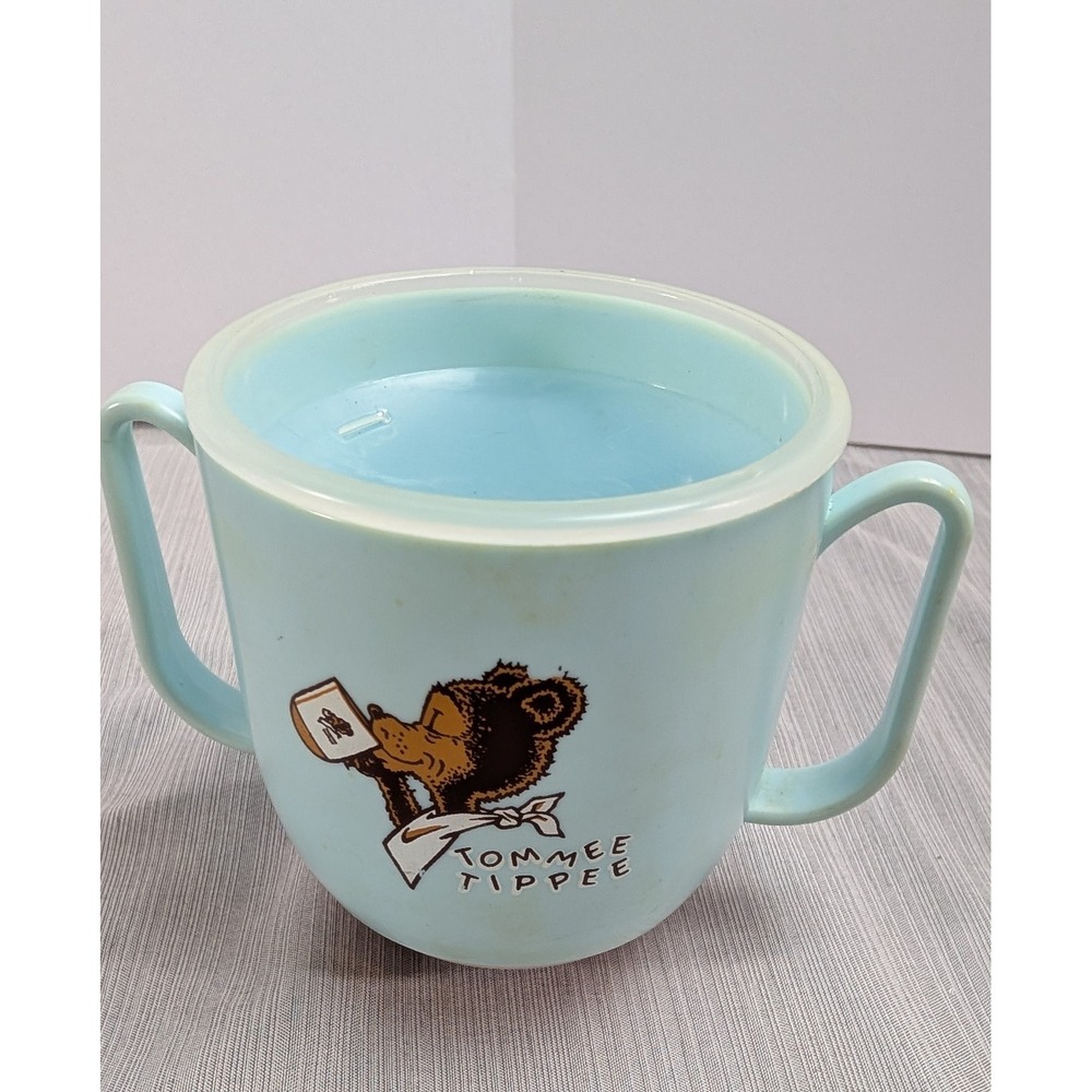 Tommee Tippee Vintage Weighted Training Cup Blue Pink Bear Westland Plastics USA